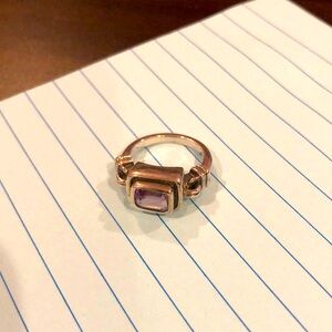 Silpada ring, sterling silver w/ purple stone, size 5, lightly worn